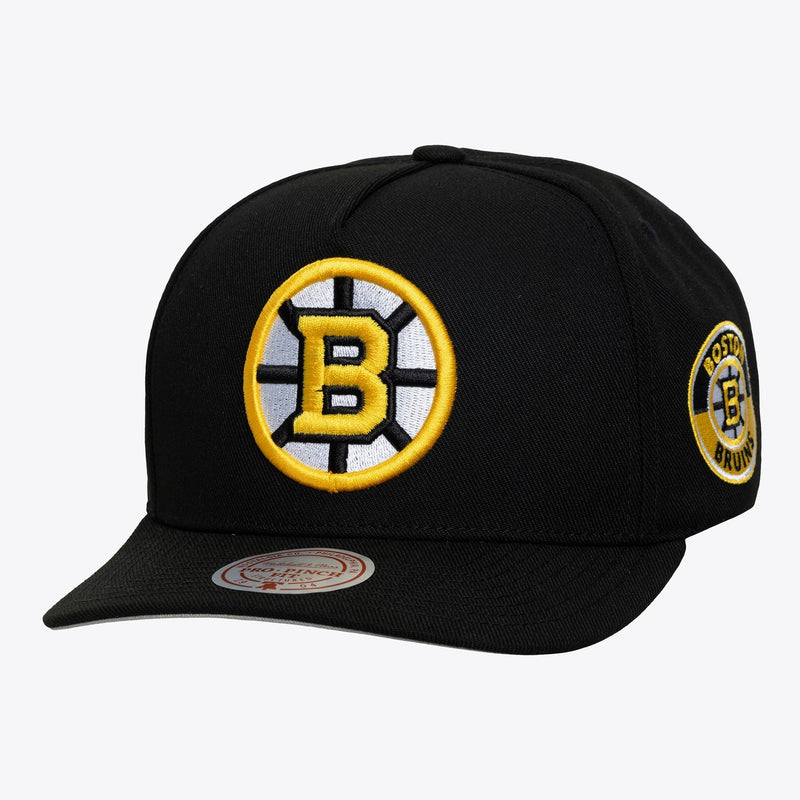 Mitchell & Ness Boston Bruins Black Double Clutch Pro Pinch Snapback Hat