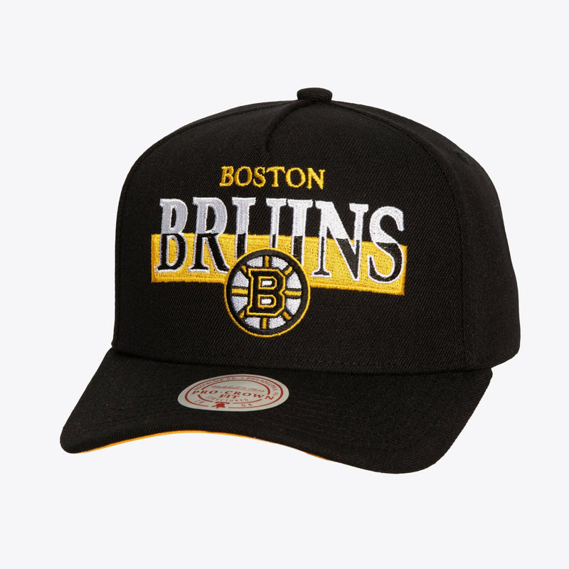 Mitchell & Ness Boston Bruins Black Pro Crown Snapback Hat
