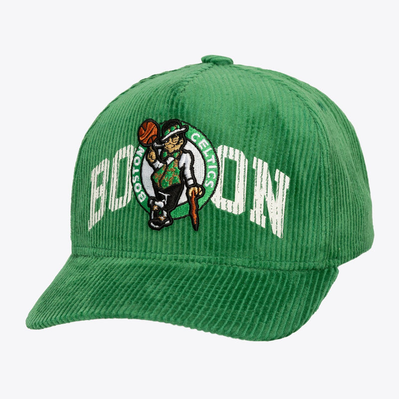 Mitchell & Ness Boston Celtics Kelly Green Arch Stamp Pro Pinch Snapback Hat