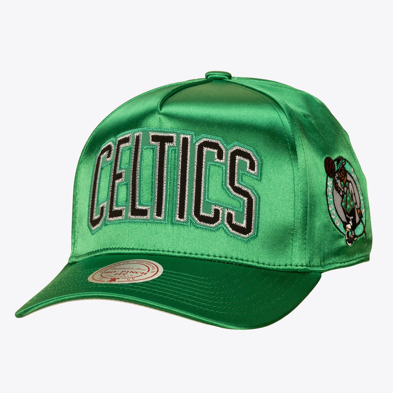 Mitchell & Ness Boston Celtics Kelly Green Zig Zag Satin Pro Pinch Snapback Hat