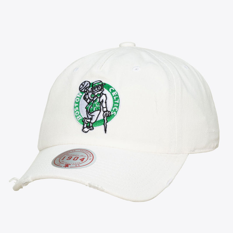 Mitchell & Ness Boston Celtics White Hardwood Classics 1904 Adjustable Dad Hat