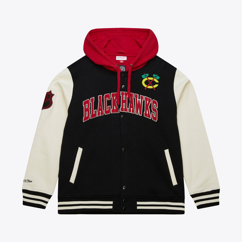Mitchell & Ness Chicago Blackhawks Black Rinkside Fleece Full-Snap Jacket