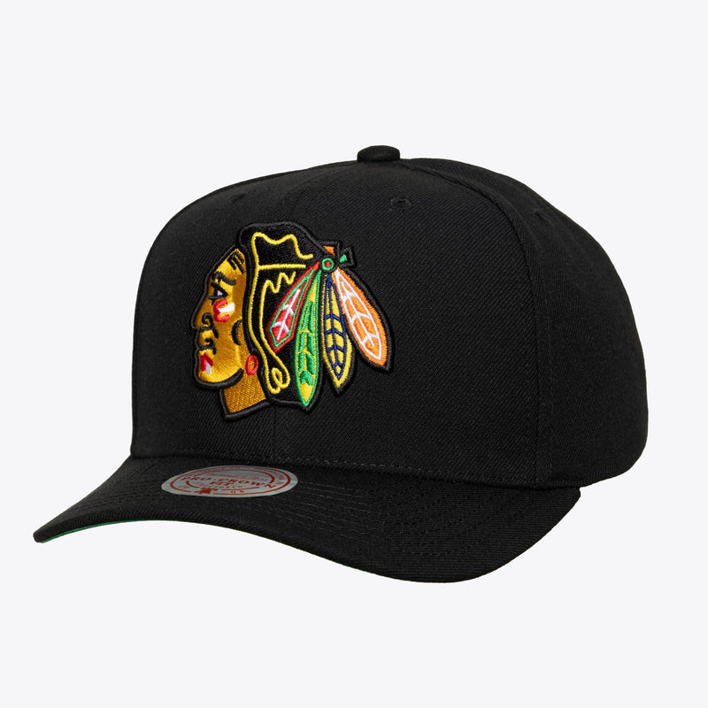 Mitchell & Ness Chicago Blackhawks Black Team Ground 2.0 Pro Crown Snapback