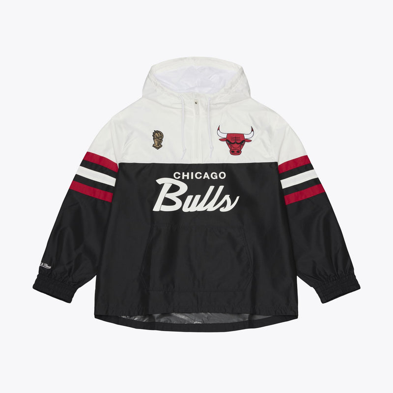 Mitchell & Ness Chicago Bulls Black Head Coach Lightweight Anorak Quarter-Zip Windbreaker