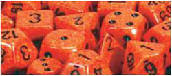 Chessex Speckled 12mm D6 Dice Set - Fire (36 Count)