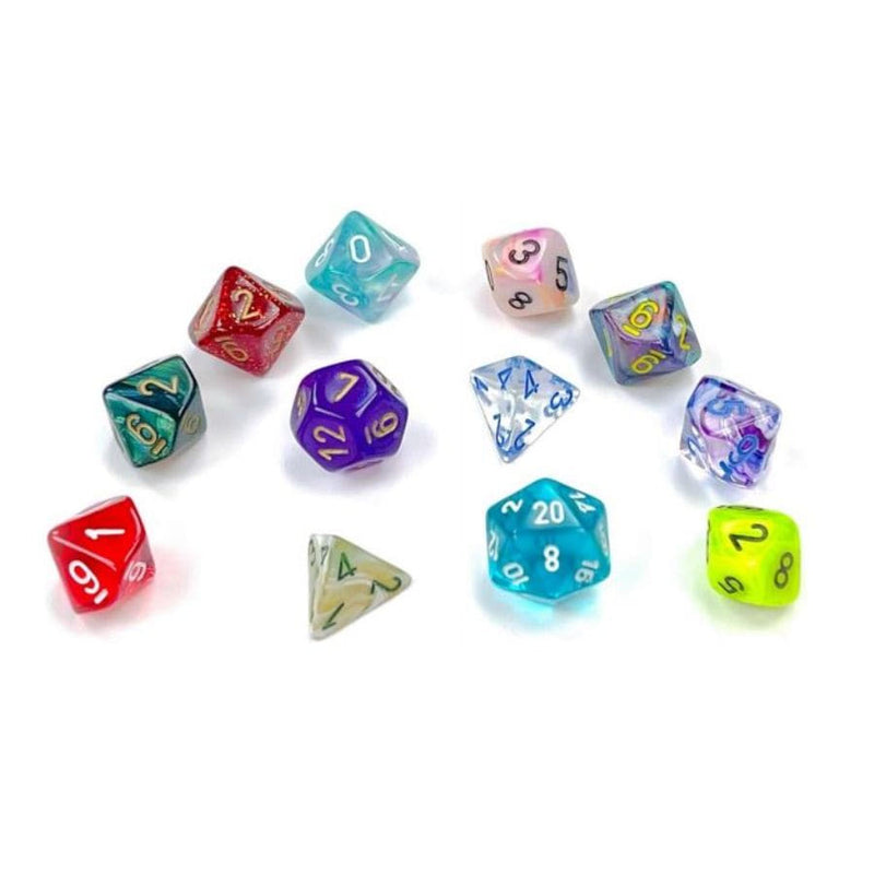 Chessex Vortex Mini-Polyhedral 7-Die Set - Bright Green/Black