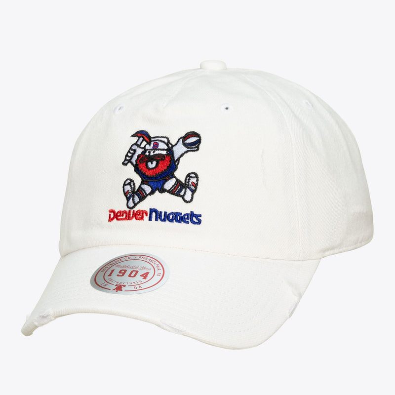 Mitchell & Ness Denver Nuggets White Hardwood Classics 1904 Adjustable Dad Hat