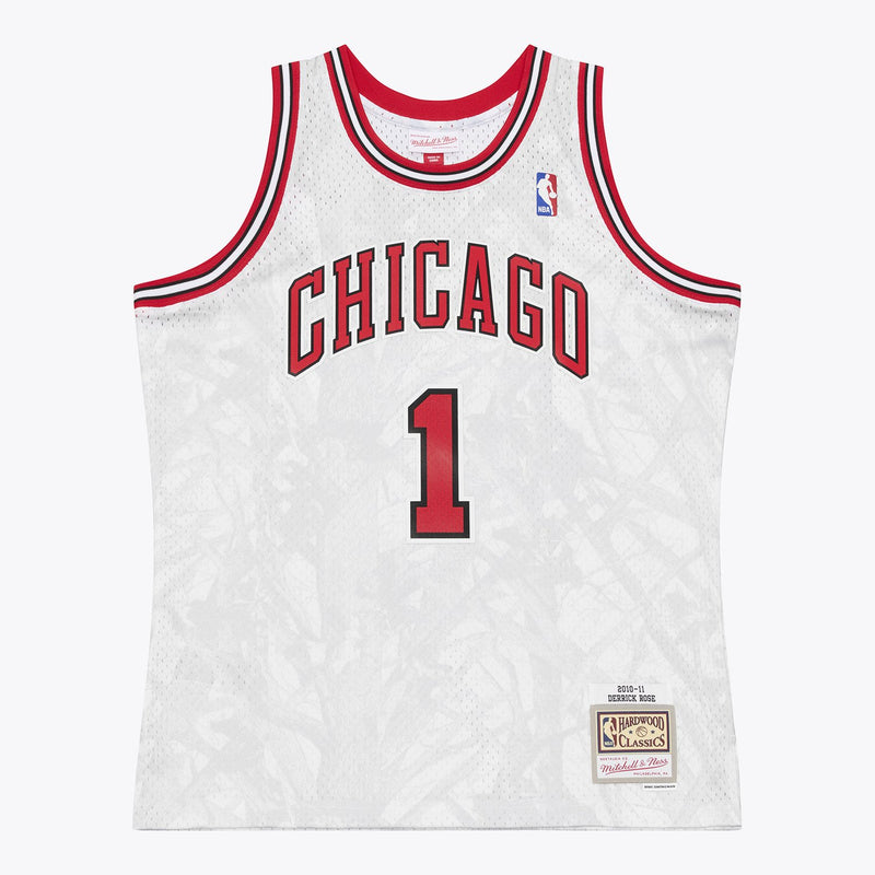 Mitchell & Ness Derrick Rose Chicago Bulls 2010-11 White Ghosted Swingman Jersey