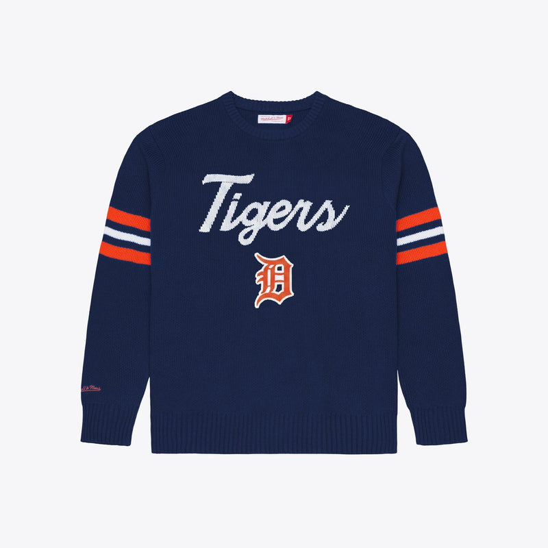 Mitchell & Ness Detroit Tigers Navy Head Coach Sweater