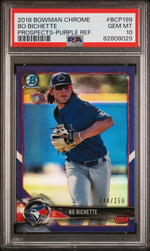 2018 Bowman Chrome Prospect Purple Refractor Bo Bichette #BCP199 /250 PSA 10