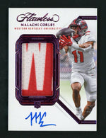 2024 Panini Flawless Collegiate 154 Malachi Corley Flawless Rookie Western Kentucky University Auto