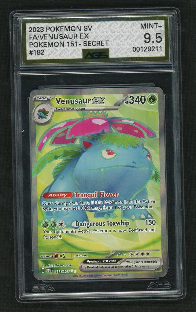 2023 Pokémon SV Venusaur EX #182 Secret AGS 9.5