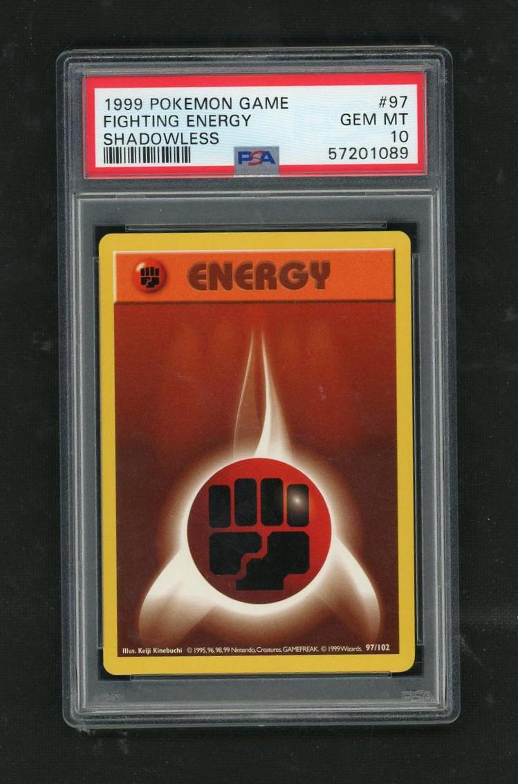1999 Pokémon Base Set Fighting Energy #97 Shadowless PSA 10