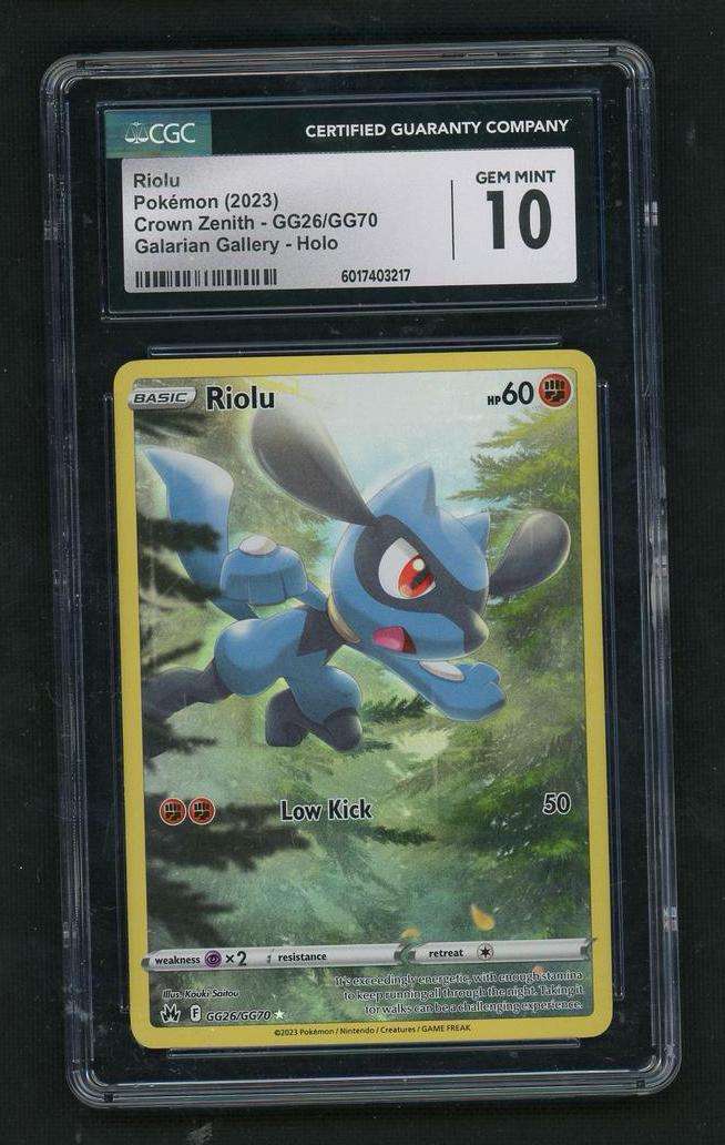 2023 Pokémon Crown Zenith Galarian Gallery Riolu #GG26 Holo CGC 10