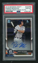 2018 Topps Bowman Draft Chrome Parker Meadows #CDAPM Auto PSA 10 RC