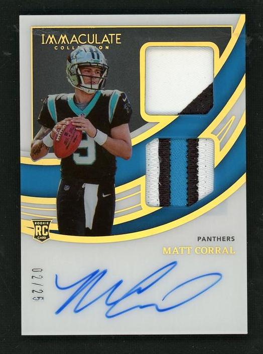 2022 Panini Immaculate Signature Patches Gold Matt Corral #ISP-MCO RC RPA /25