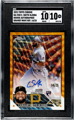 2023 Topps Chrome #RA-CSN Canaan Smith-Njigba Orange Wave Refractor /25 SGC 10