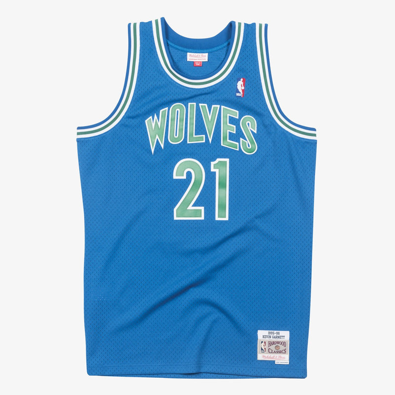 Mitchell & Ness Kevin Garnett Minnesota Timberwolves 1995-96 Blue Swingman Player Jersey