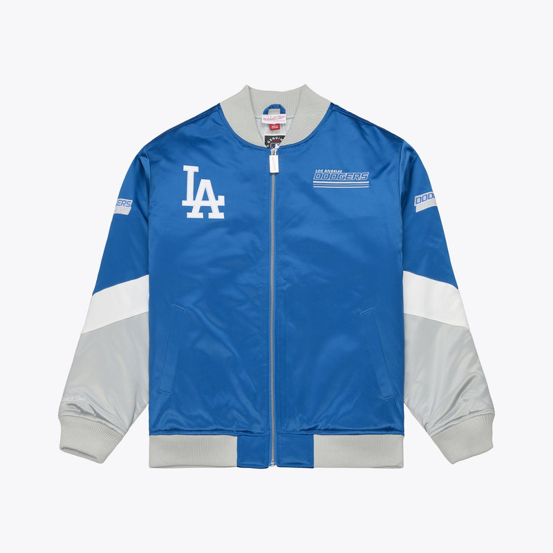Mitchell & Ness Los Angeles Dodgers Royal Triple Check Heavyweight Satin Full-Zip Jacket