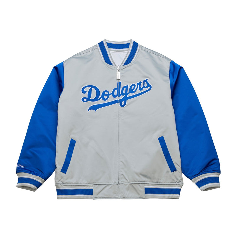 Mitchell & Ness Los Angeles Dodgers White & Gray Reversible Satin Full-Zip Jacket