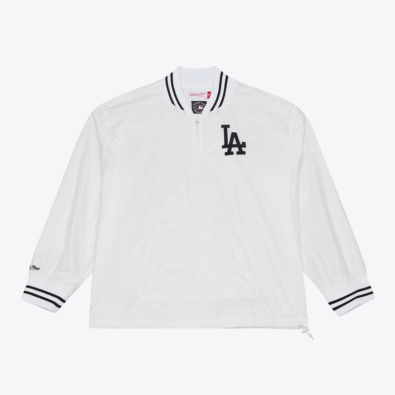 Mitchell & Ness Los Angeles Dodgers White Monochrome Quarter-Zip Pullover