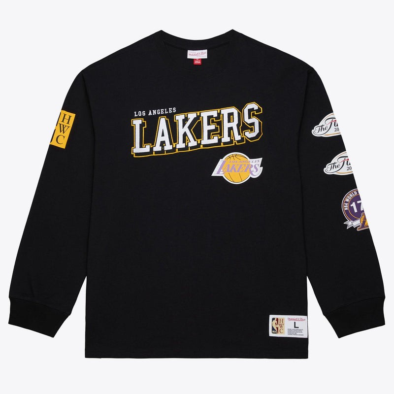 Mitchell & Ness Los Angeles Lakers Black Training Camp Long Sleeve T-Shirt