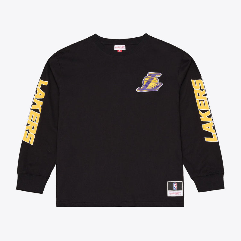 Mitchell & Ness Los Angeles Lakers Black Triple Check Long Sleeve T-Shirt