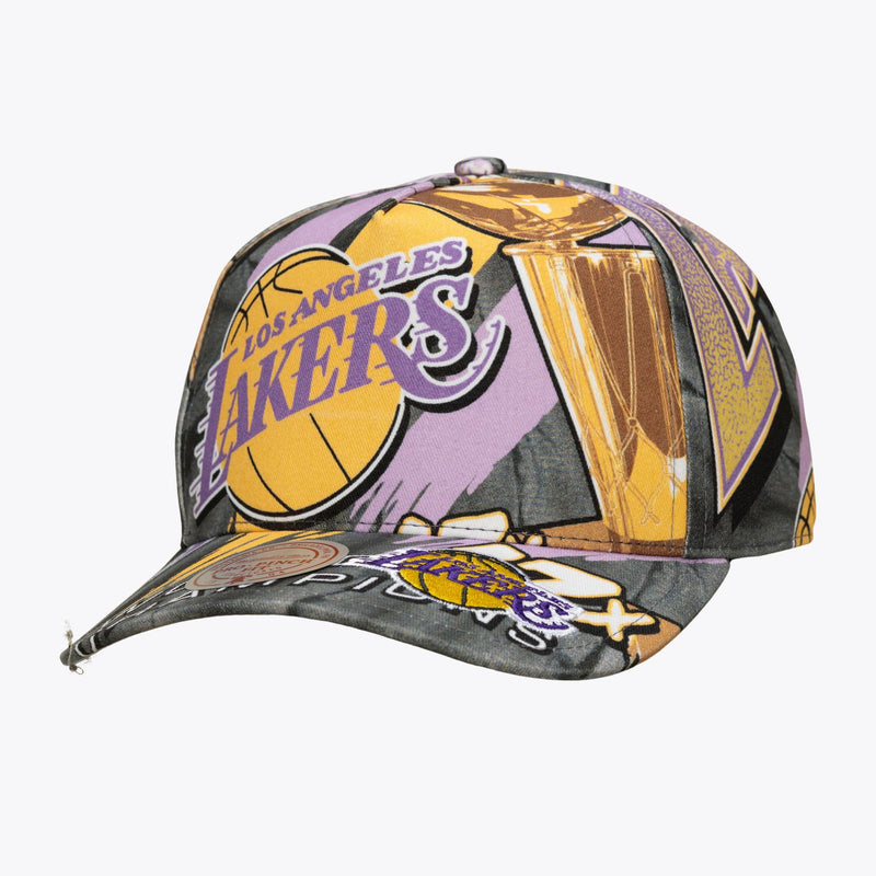 Mitchell & Ness Los Angeles Lakers Legacy Made All Over Print Pro Pinch Snapback Hat