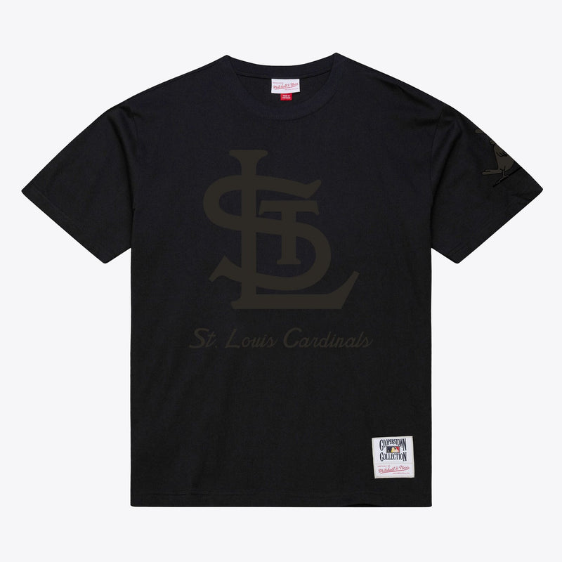 St. Louis Cardinals Mitchell & Ness Cooperstown Collection Phantom T-Shirt - Black