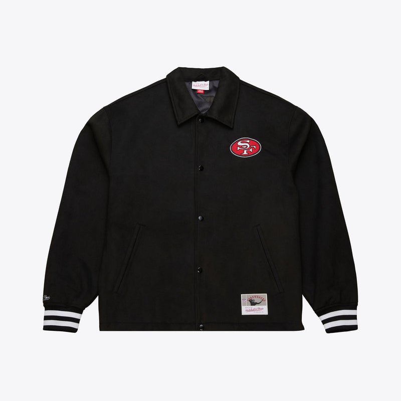 Mitchell & Ness Black San Francisco 49ers Oversweep Varsity Full-Snap Jacket