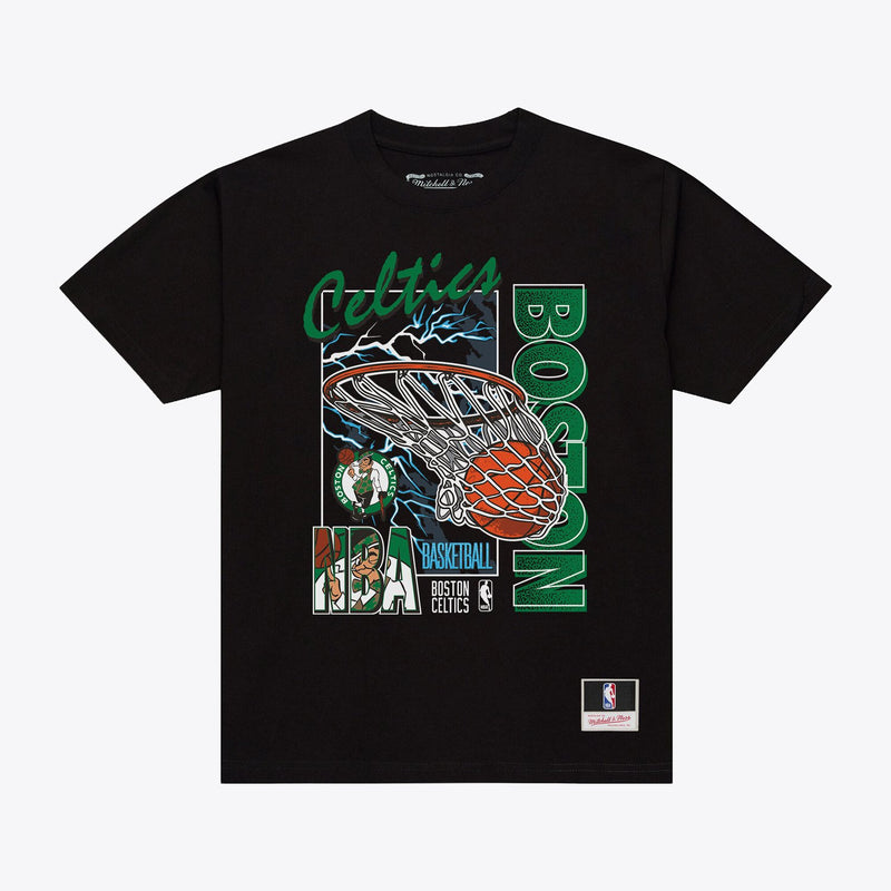 Boston Celtics Mitchell & Ness Lightning Swish T-Shirt - Black