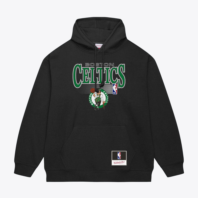 Boston Celtics Mitchell & Ness Team Name Stack & Logo Hoodie - Black