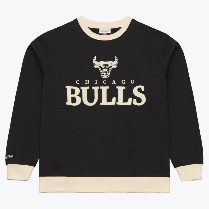 Chicago Bulls Mitchell & Ness Cookies & Cream Fleece Crewneck Sweatshirt - Black