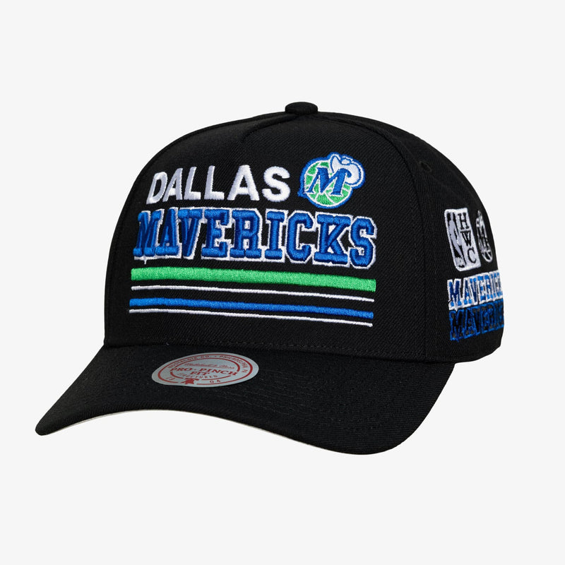Dallas Mavericks Mitchell & Ness Hardwood Classics Triple Check Pro Snapback Hat - Black