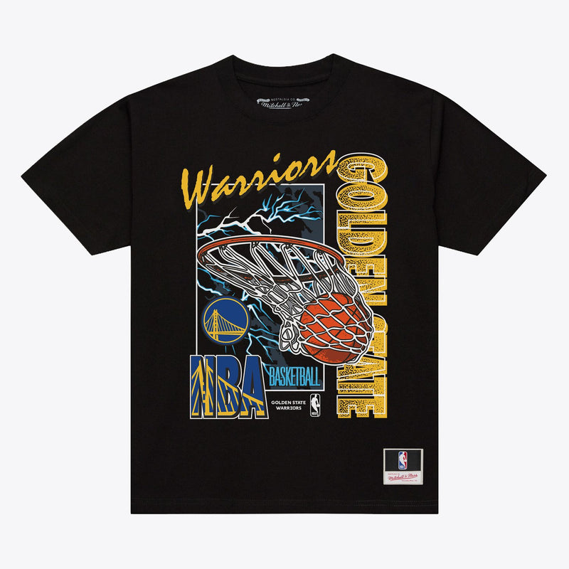 Golden State Warriors Mitchell & Ness Lightning Swish T-Shirt - Black