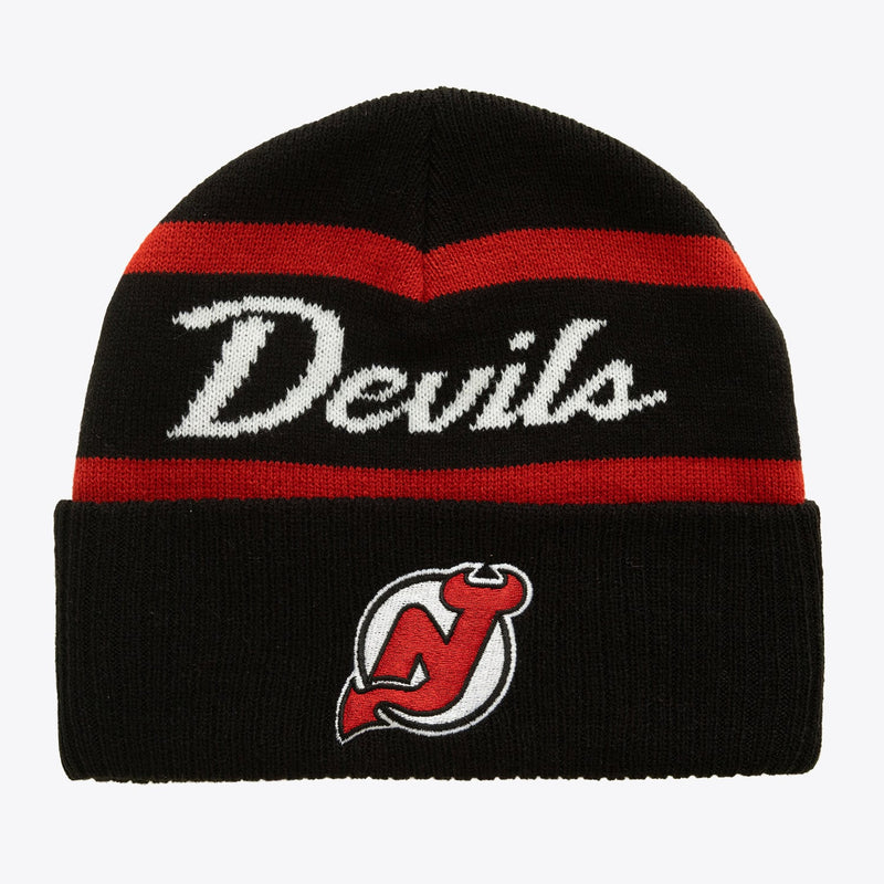 New Jersey Devils Mitchell & Ness Head Coach Cuffed Knit Hat - Black