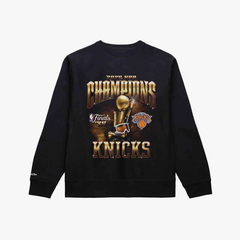 New York Knicks Mitchell & Ness 2026 NBA Finals Champions Crewneck Sweatshirt - Black