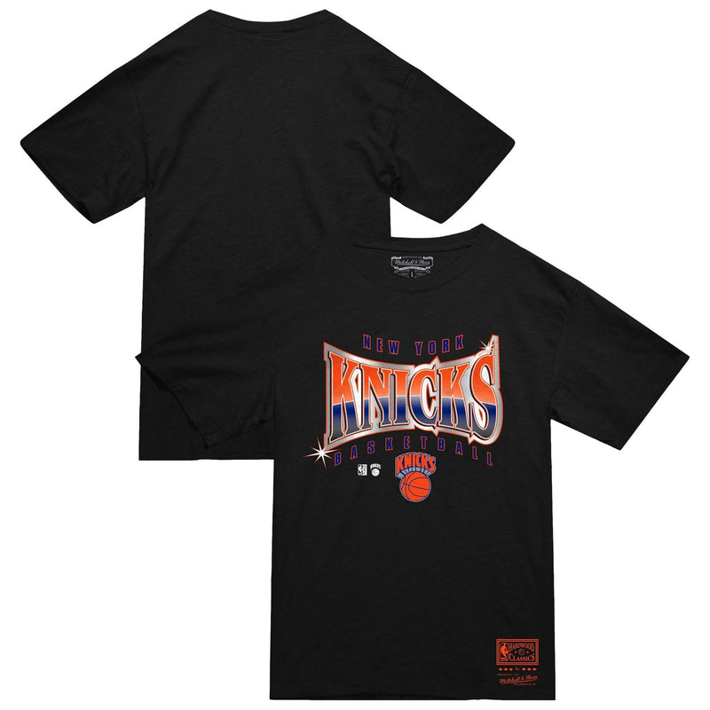New York Knicks Mitchell & Ness Worldwide Collection Glow Up T-Shirt - Black