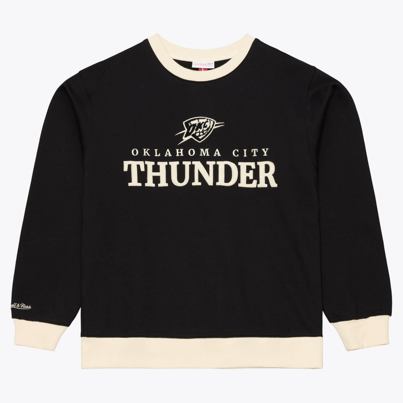 Oklahoma City Thunder Mitchell & Ness Cookies & Cream Fleece Crewneck Sweatshirt - Black