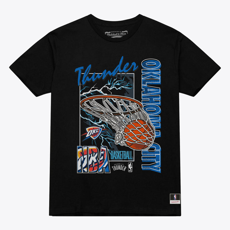 Oklahoma City Thunder Mitchell & Ness Lightning Swish T-Shirt - Black