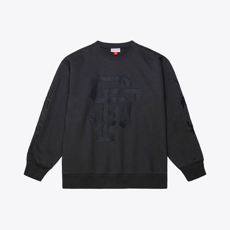 San Francisco Giants Mitchell & Ness Phantom Fleece Crewneck Sweatshirt - Black