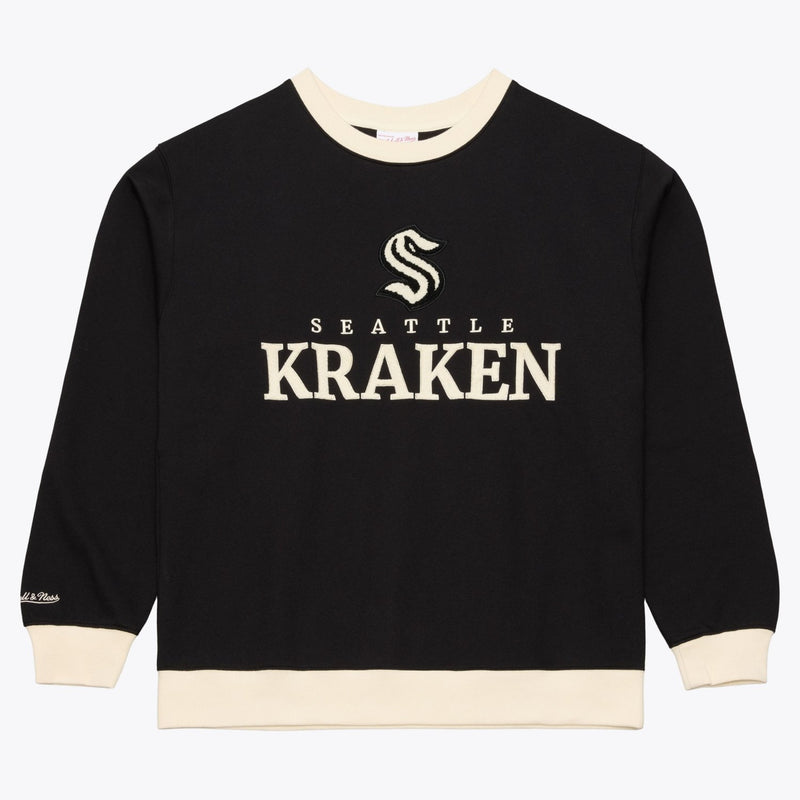 Seattle Kraken Mitchell & Ness Cookies & Cream Crewneck Sweatshirt - Black