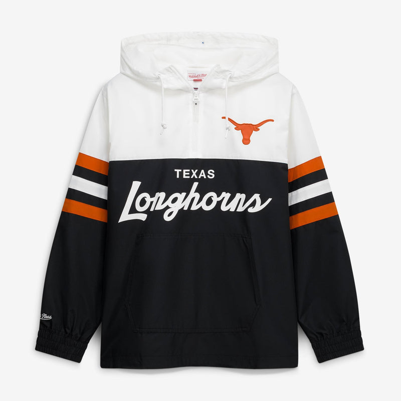 Texas Longhorns Mitchell & Ness Head Coach Lightweight Anorak Half-Zip Windbreaker - Black