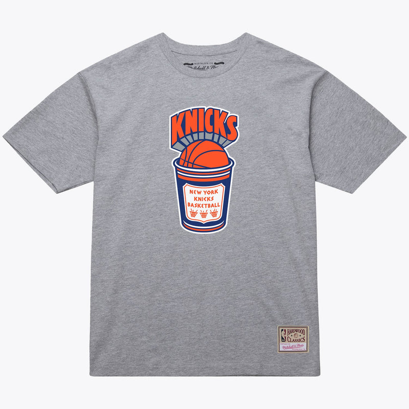New York Knicks Mitchell & Ness Coffee Cup T-Shirt - Heather Gray
