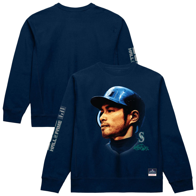 Ichiro Suzuki Seattle Mariners Mitchell & Ness Hall of Fame Sweatshirt - Navy