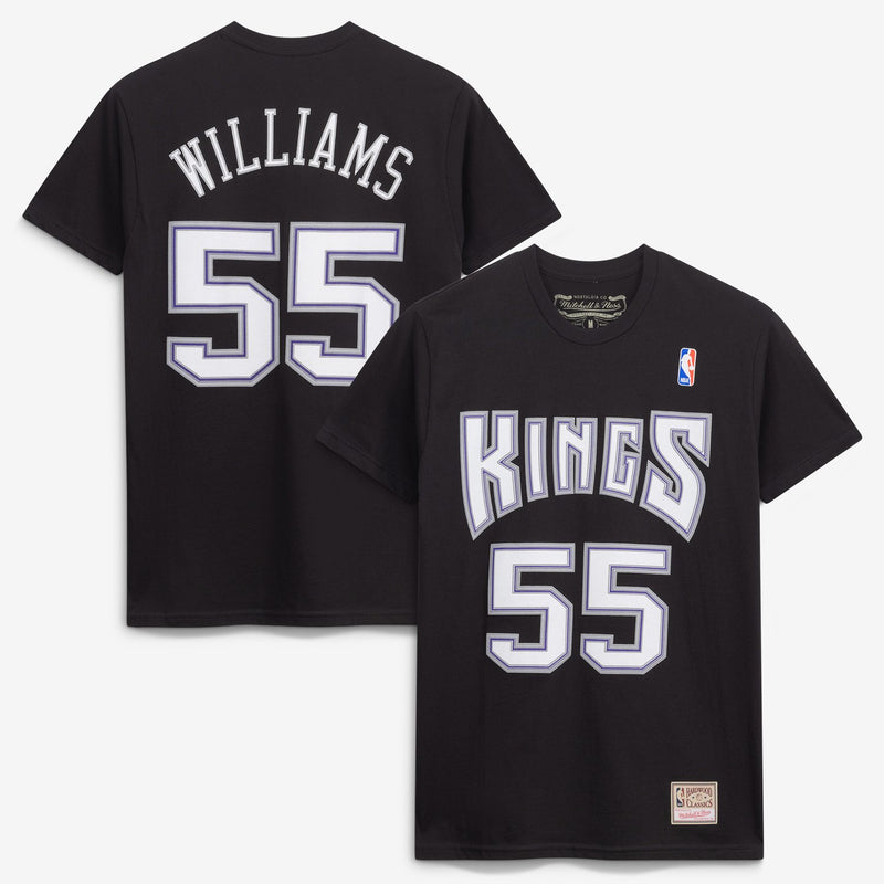 Jason Williams Sacramento Kings Mitchell & Ness Hardwood Classics Team Name & Number T-Shirt - Black
