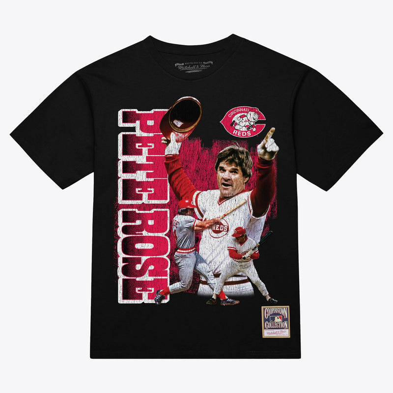Pete Rose Cincinnati Reds Mitchell & Ness Legendary Collage Player T-Shirt - Black