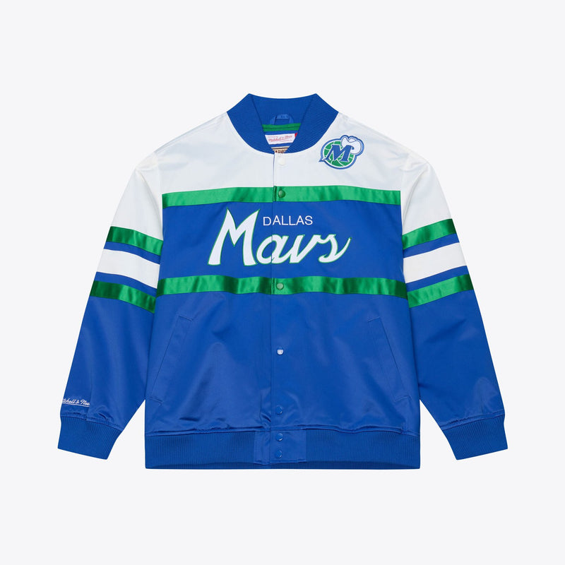 Dallas Mavericks Mitchell & Ness Hardwood Classics Head Coach Lightweight Satin Full-Snap Jacket - Royal