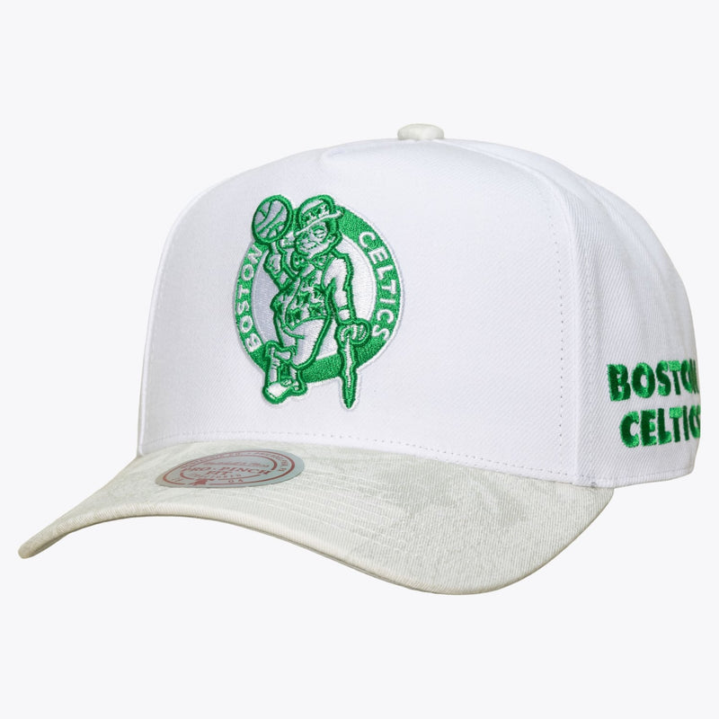 Boston Celtics Mitchell & Ness Ghosted Pro Adjustable Hat - White