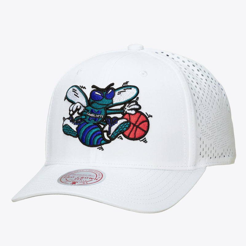 Charlotte Hornets Mitchell & Ness Perfect Lightweight Pro Crown Adjustable Hat - White